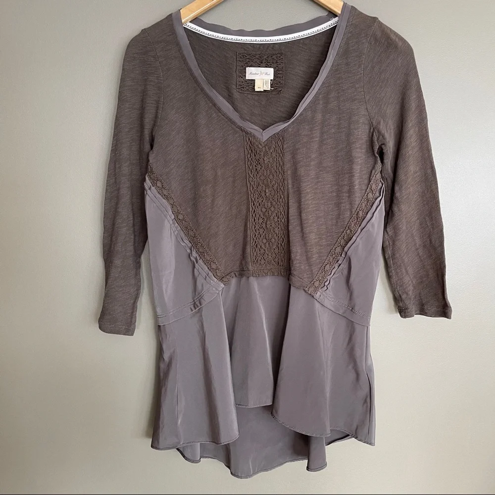 Anthropologie Meadow Rue Meila Peplum‎ Crochet Top